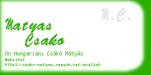 matyas csako business card
