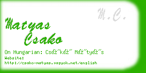 matyas csako business card